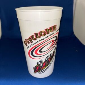 Psyclone Rollercoaster Six Flags Magic Mountain Plastic Souvenir Cup Vintage 90s
